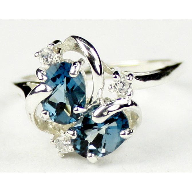 Sterling Silver Ladies Ring London Blue Topaz SR016 Image 1