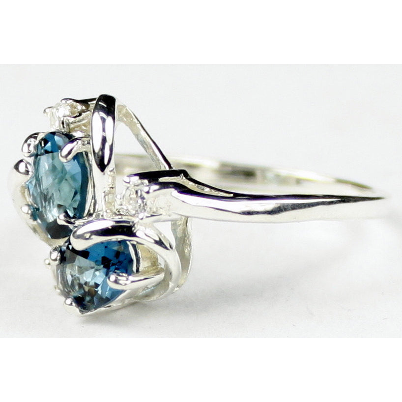 Sterling Silver Ladies Ring London Blue Topaz SR016 Image 2