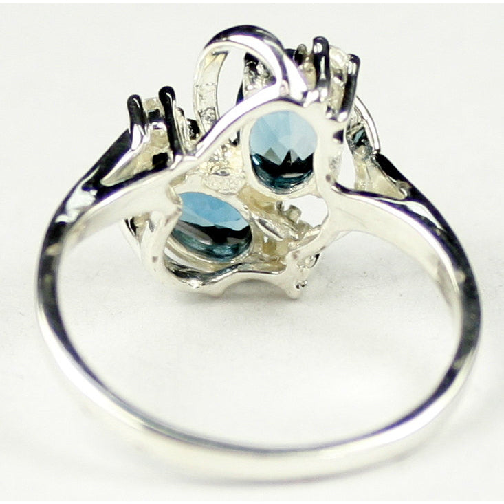 Sterling Silver Ladies Ring London Blue Topaz SR016 Image 4