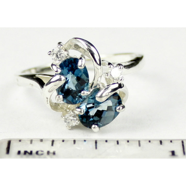 Sterling Silver Ladies Ring London Blue Topaz SR016 Image 4