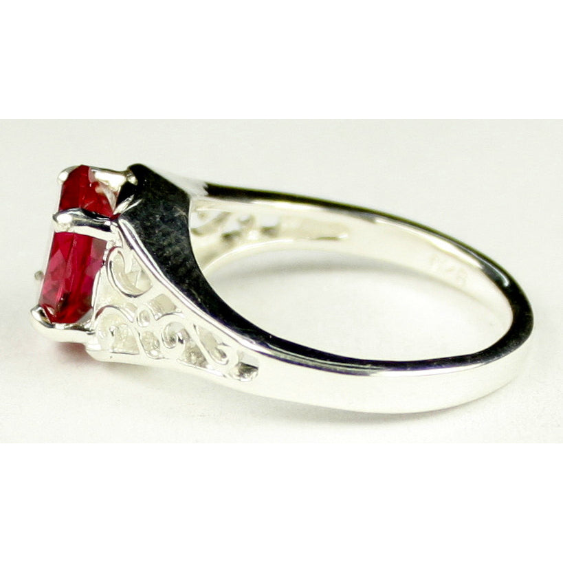 Sterling Silver Ladies Ring Created Ruby SR005 Image 3