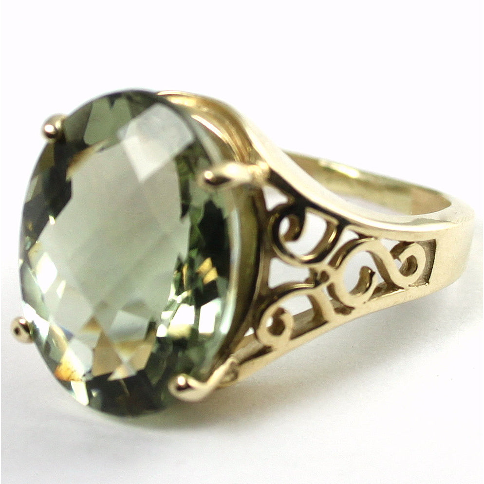 10K Gold Ladies Ring Green Amethyst R049 Image 2