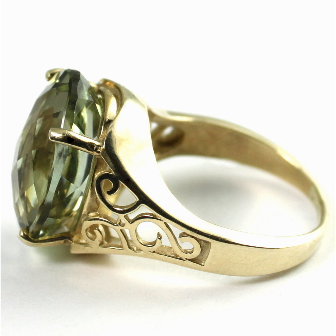 10K Gold Ladies Ring Green Amethyst R049 Image 3