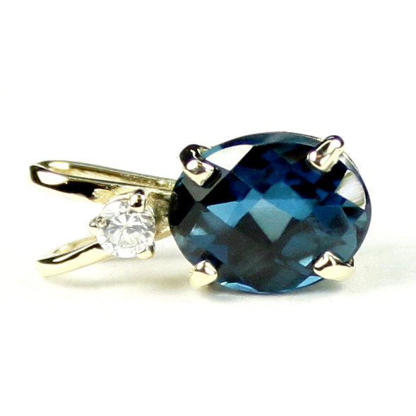 14K Gold London Blue Topaz P021 Image 1