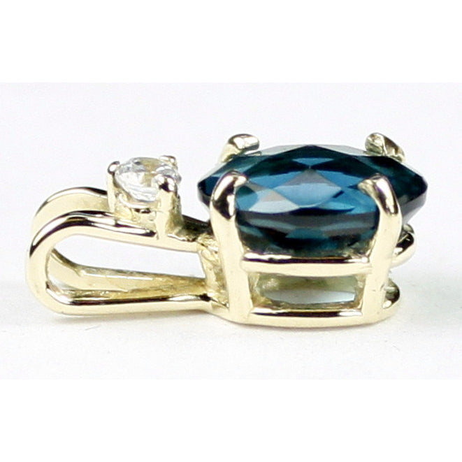 14K Gold London Blue Topaz P021 Image 2