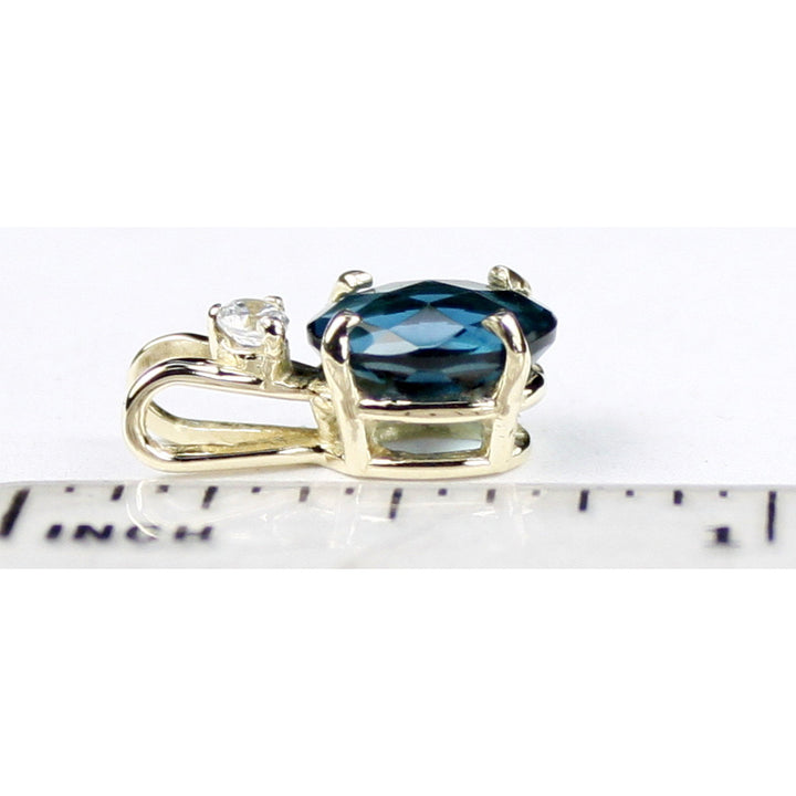 14K Gold London Blue Topaz P021 Image 4