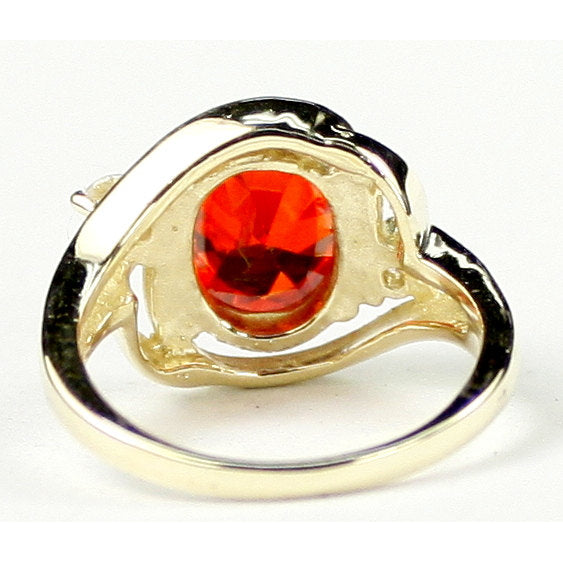 10K Gold Ladies Ring Created Padparadsha Sapphire R021 Image 4