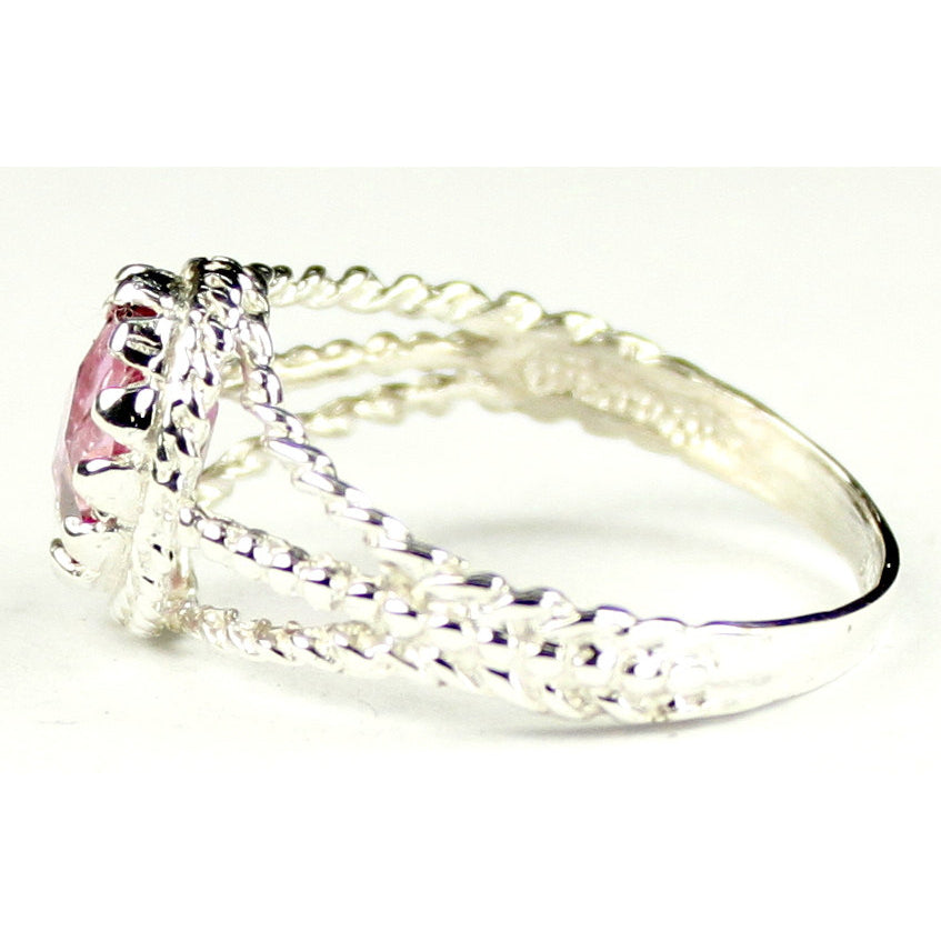 SR070 9x7mm Pure Pink Topaz 925 Sterling Silver Ring Image 3