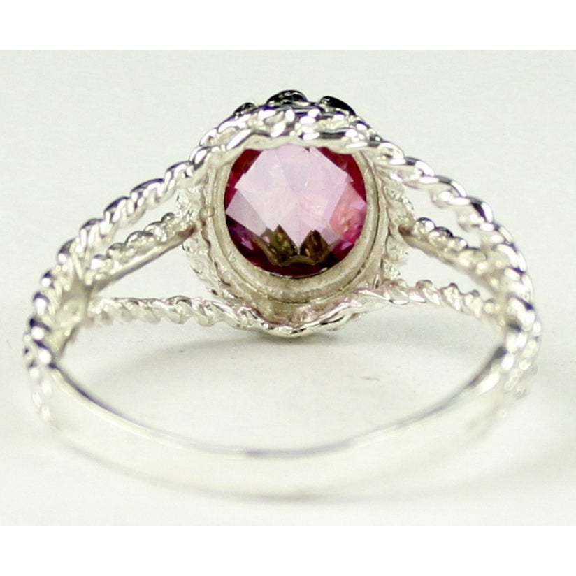 SR070 9x7mm Pure Pink Topaz 925 Sterling Silver Ring Image 4