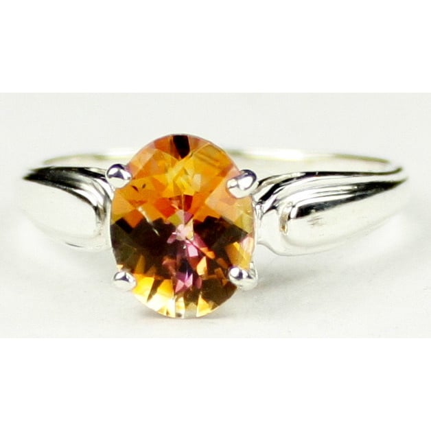 SR058 9x7mm Twilight Fire Topaz 925 Sterling Silver Ring Image 1