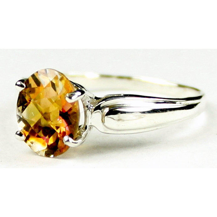 SR058 9x7mm Twilight Fire Topaz 925 Sterling Silver Ring Image 2