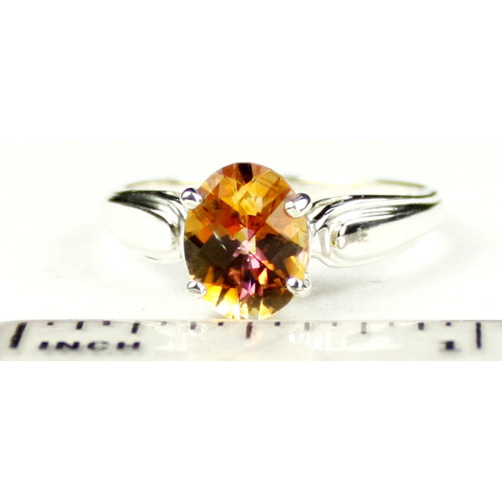 SR058 9x7mm Twilight Fire Topaz 925 Sterling Silver Ring Image 4