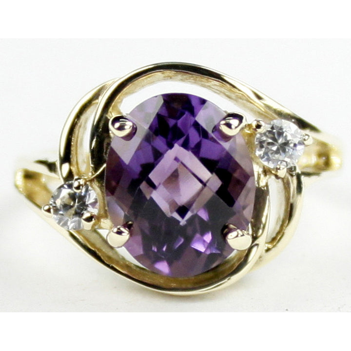 10K Gold Ring Brazilian Amethyst R021 Image 1