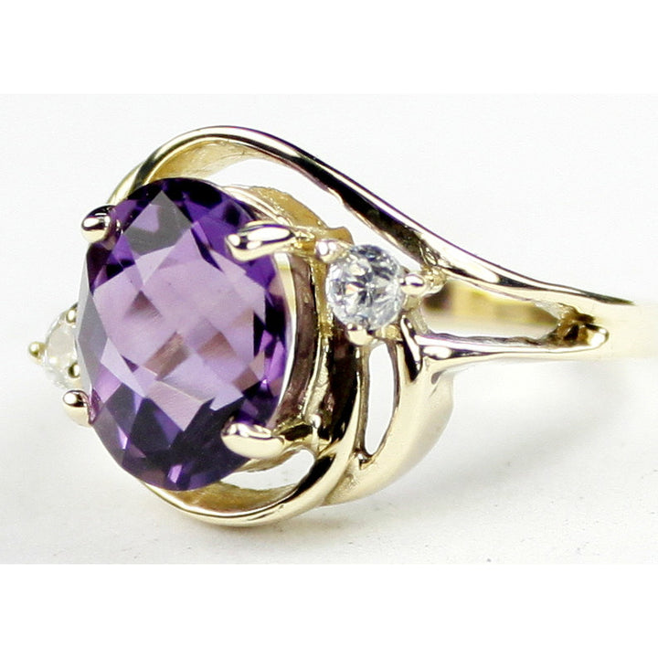 10K Gold Ring Brazilian Amethyst R021 Image 2