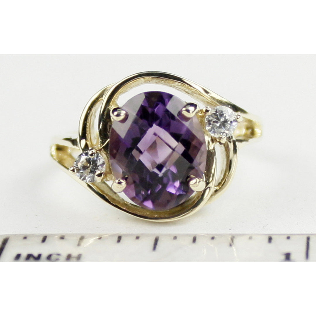 10K Gold Ring Brazilian Amethyst R021 Image 4