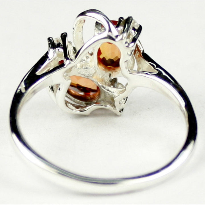 Sterling Silver Ladies Ring Created Padparadsha Sapphire SR016 Image 4