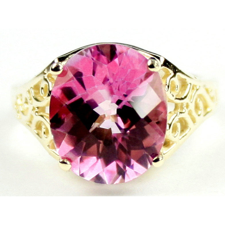 R057Pure Pink Topaz10KY Gold Ring Image 1
