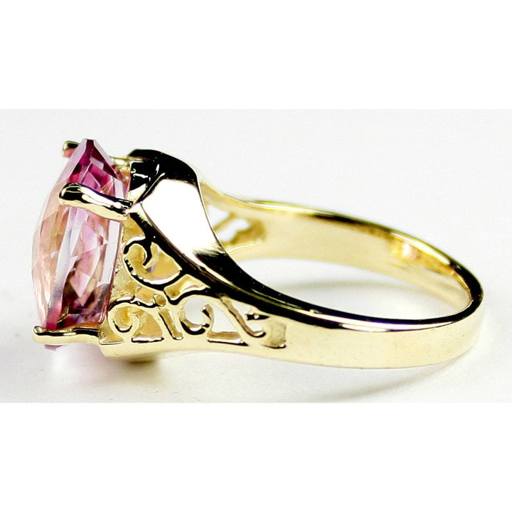 R057 Pure Pink Topaz 10KY Gold Ring Image 3