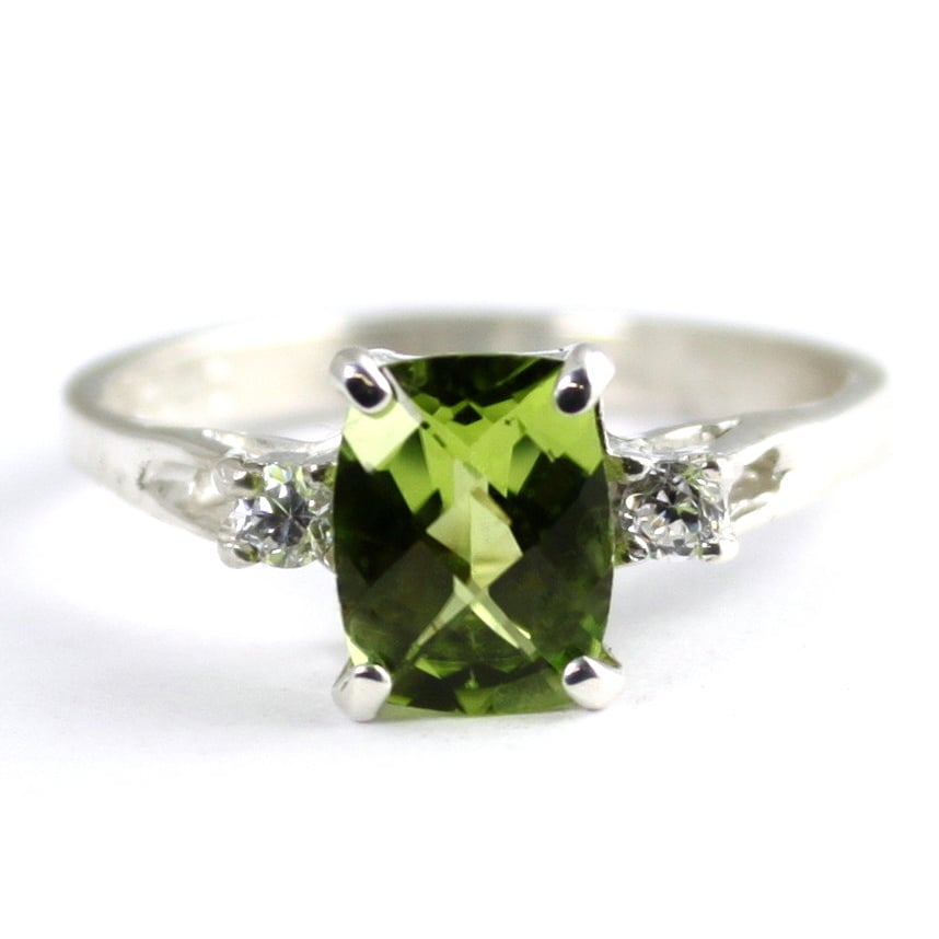 Sterling Silver Ladies Ring Natural Peridot SR171 Image 1