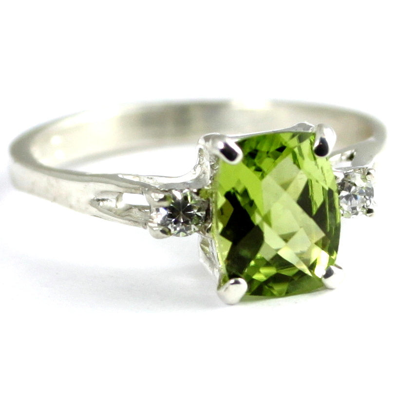 Sterling Silver Ladies Ring Natural Peridot SR171 Image 2