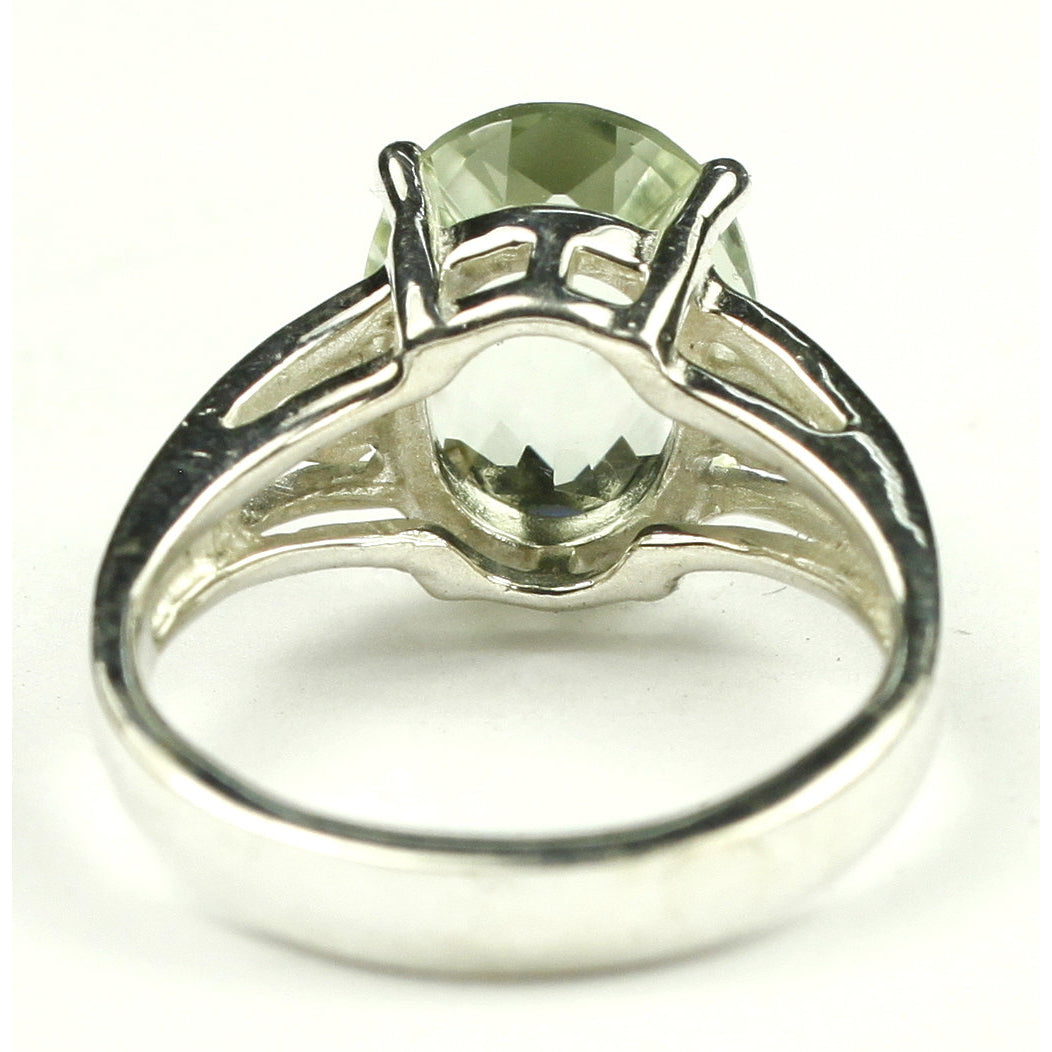 SR139 4.5 cts Green Amethyst 925 Sterling Silver Ring Image 4