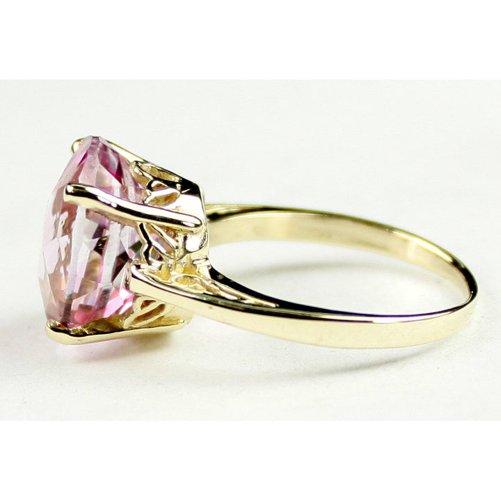 10K Gold Ring Pure Pink Topaz R055 Image 3