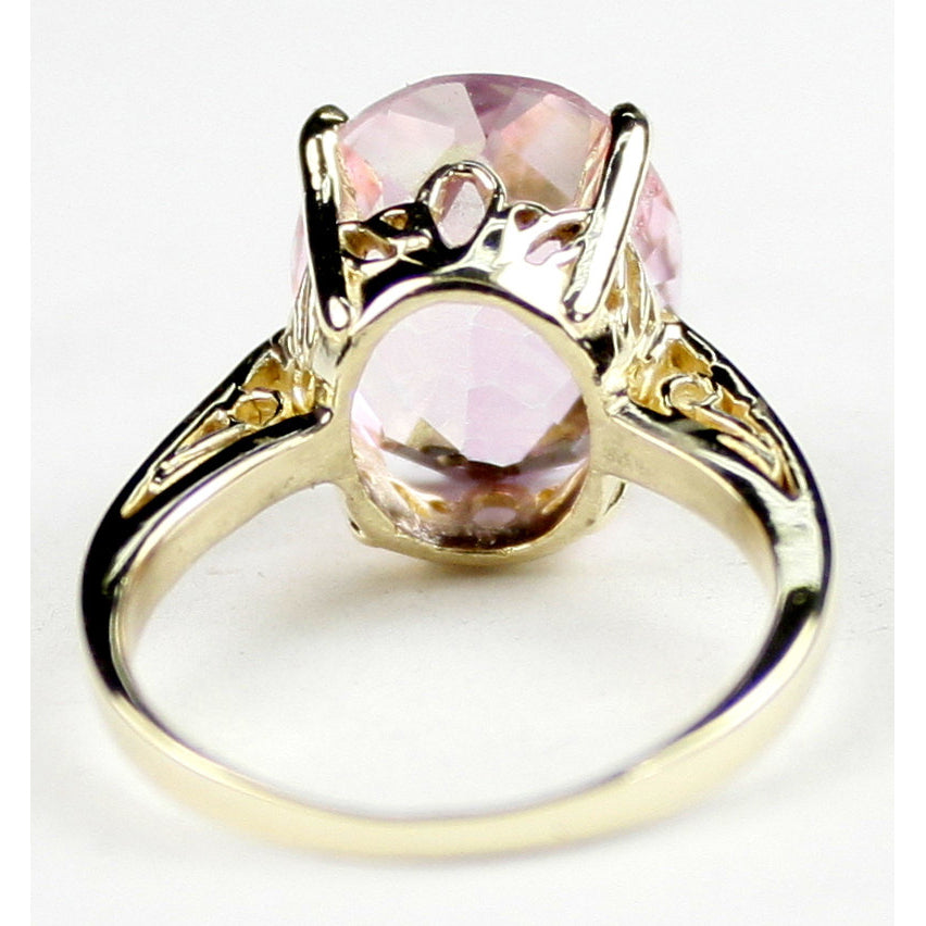 10K Gold Ring Pure Pink Topaz R055 Image 4