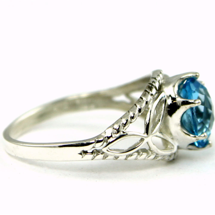 SR137 Swiss Blue Topaz 925 Sterling Silver Ring Image 4