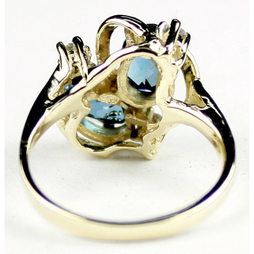 10K Gold Ladies Ring London Blue Topaz R016 Image 4