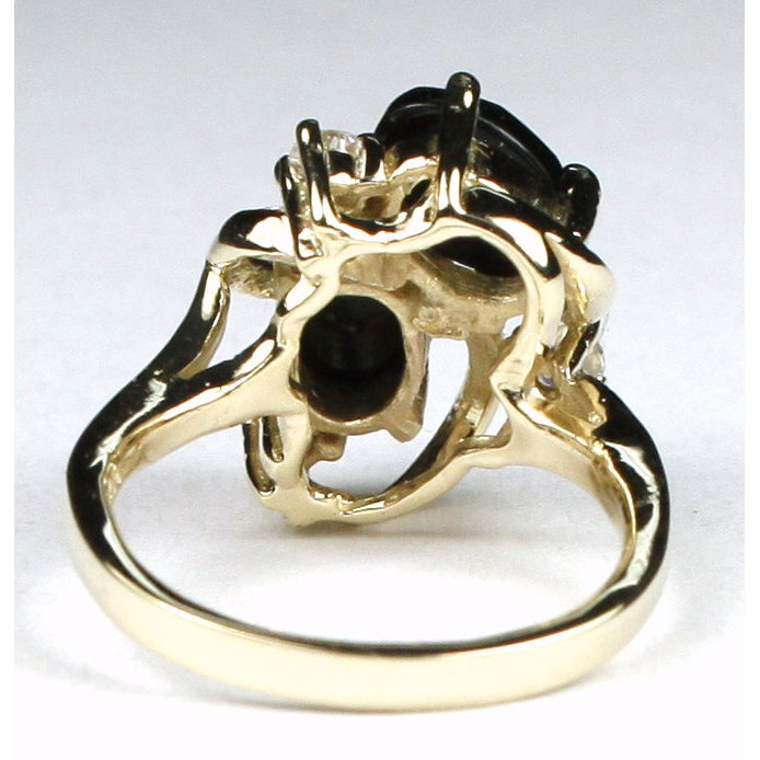 10K Gold Ladies Ring Black Onyx R016 Image 3