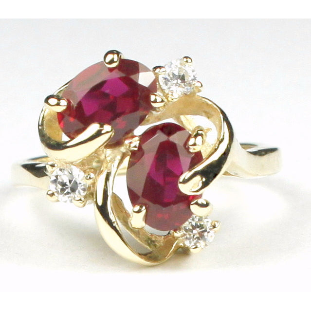 10K Gold Ladies Ring Created Ruby R016 Image 1