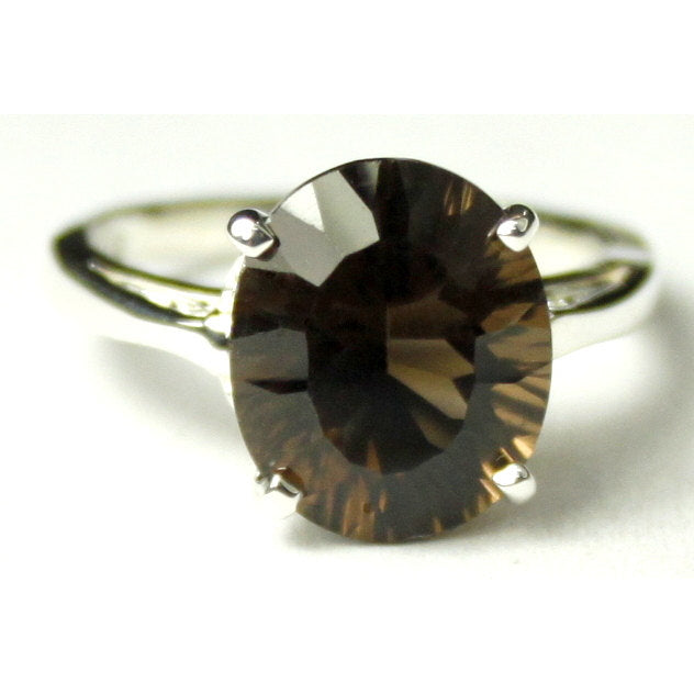 Sterling Silver Ladies Ring Smoky Quartz SR055 Image 1