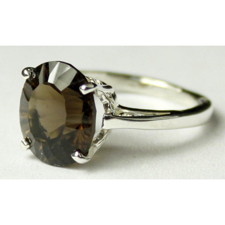 Sterling Silver Ladies Ring Smoky Quartz SR055 Image 2