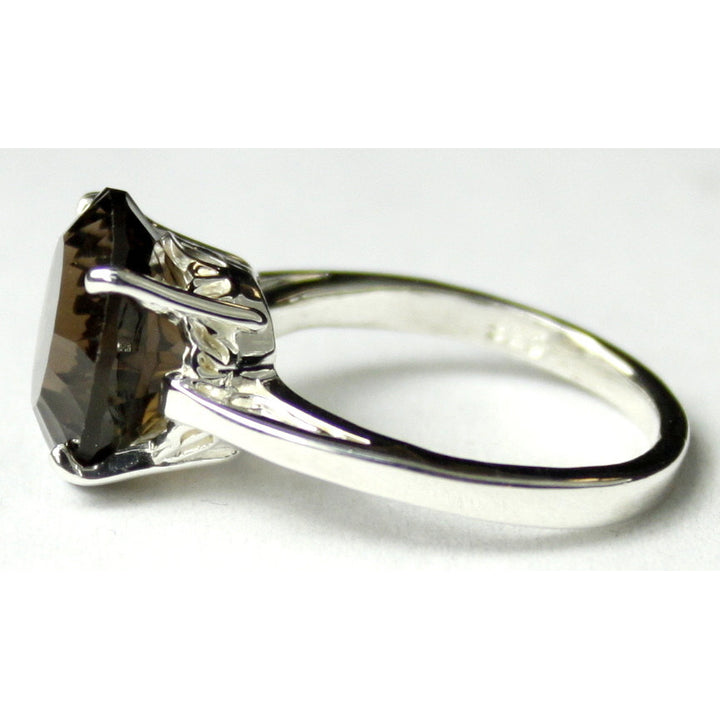 Sterling Silver Ladies Ring Smoky Quartz SR055 Image 3