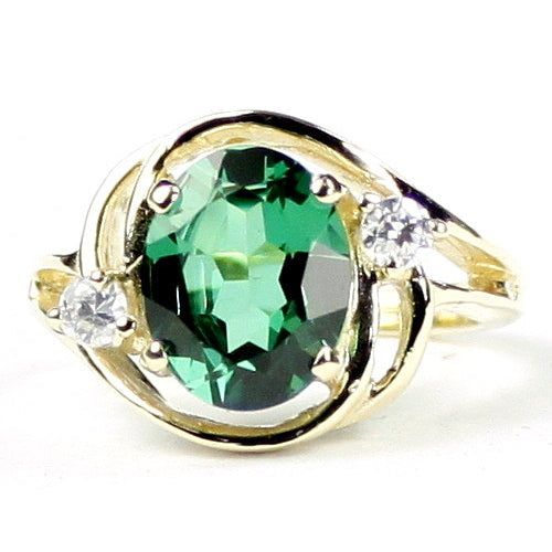 10K Gold Ring Created Emerald R021 Image 1