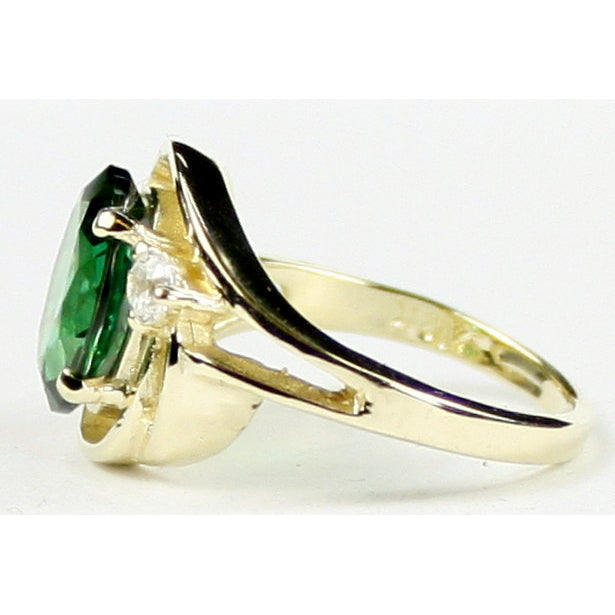 10K Gold Ring Created Emerald R021 Image 3