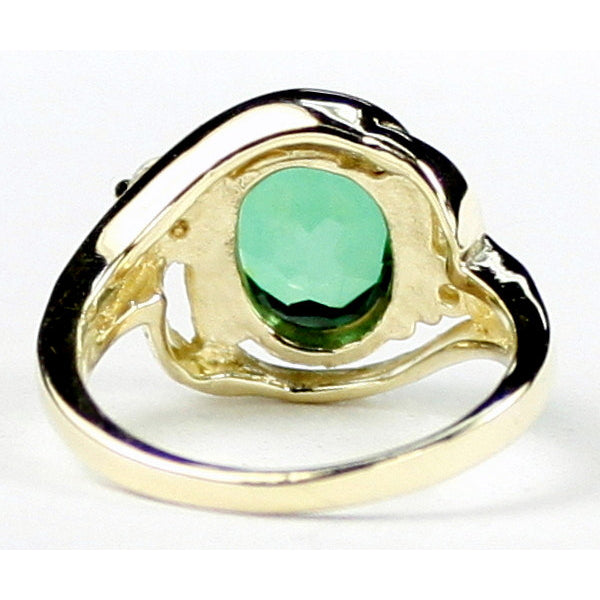 10K Gold Ring Created Emerald R021 Image 4