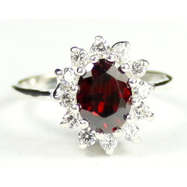 SR235 Garnet CZ 925 Sterling Silver Ring Image 1