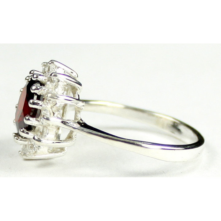 SR235 Garnet CZ 925 Sterling Silver Ring Image 3