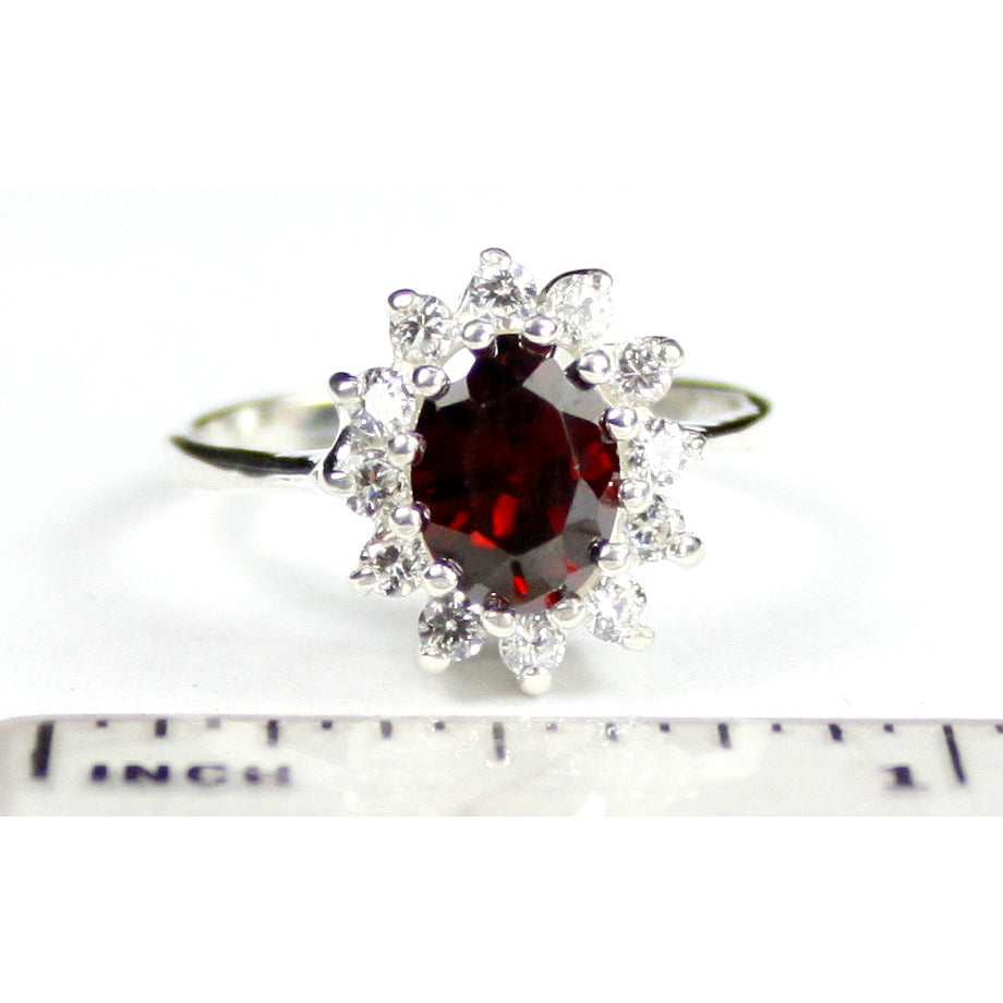 SR235 Garnet CZ 925 Sterling Silver Ring Image 4