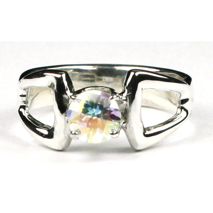 SR307 6mm Mercury Mist Topaz 925 Sterling Silver Ring Image 1