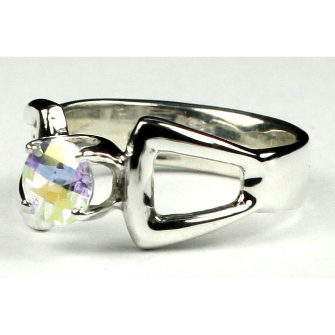 SR307 6mm Mercury Mist Topaz 925 Sterling Silver Ring Image 2