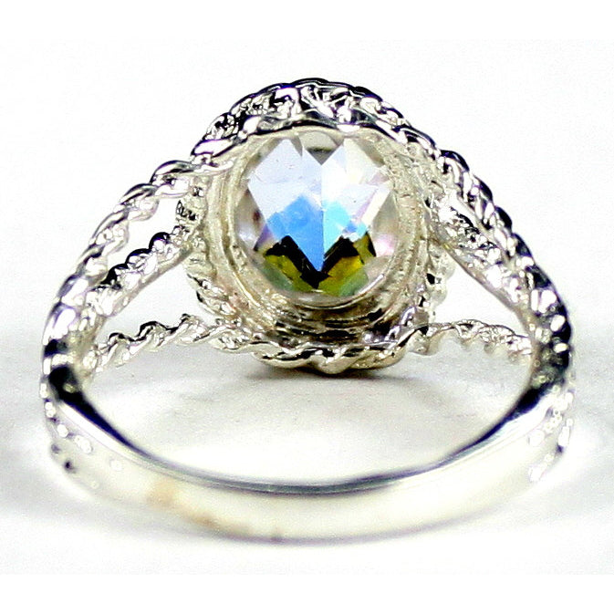 SR070 9x7mm Mercury Mist Topaz 925 Sterling Silver Ring Image 4