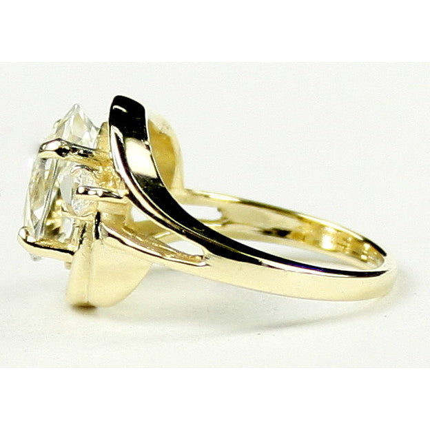 10K Gold Ring Silver Topaz R021 Image 3
