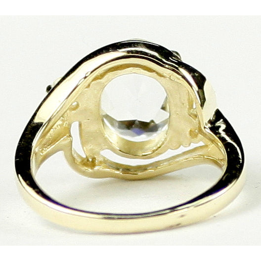 10K Gold Ring Silver Topaz R021 Image 4