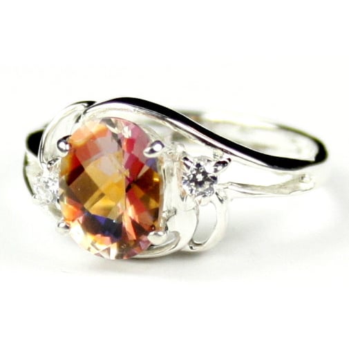 SR176 Twilight Fire Topaz 925 Sterling Silver Ring Image 2