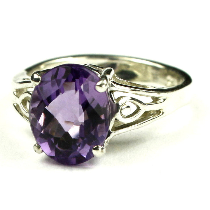 SR139 4.5 cts Amethyst 925 Sterling Silver Ring Image 2