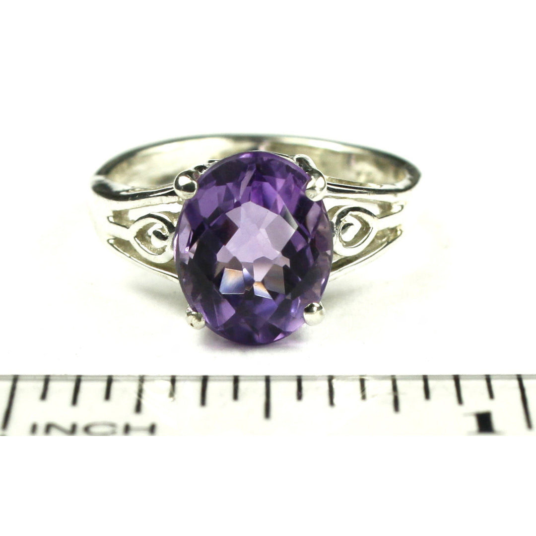 SR139 4.5 cts Amethyst 925 Sterling Silver Ring Image 4