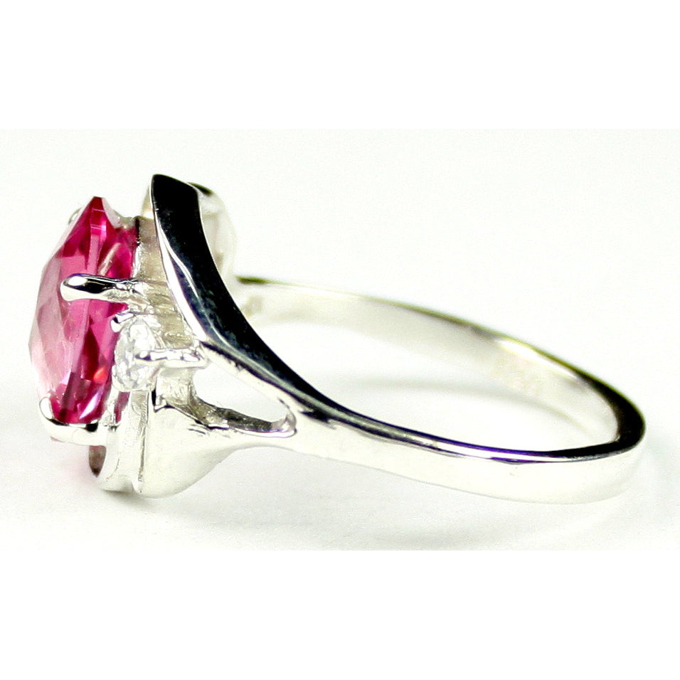 Sterling Silver Ladies Ring Pure Pink Topaz SR021 Image 3