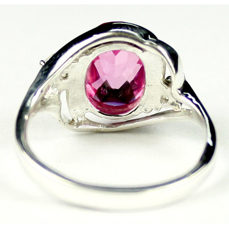 Sterling Silver Ladies Ring Pure Pink Topaz SR021 Image 4